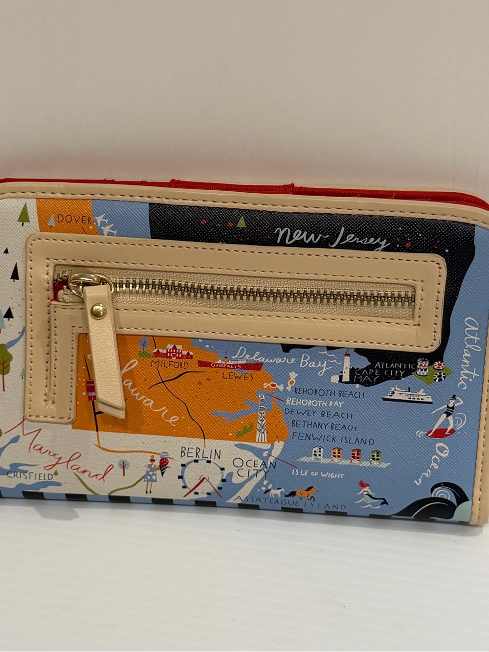 SPARTINA 449 Bay Dreams Snap Wallet map Chesapeake Bay Daufuskie Island - Picture 3 of 15